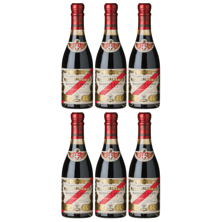 Giuseppe Giusti Aceto Balsamico Giusti 'Banda Rossa' Balsamessig ca. 20 Jahre alt Italien (6 x 0,25l) - Versanel - Lebensmittel