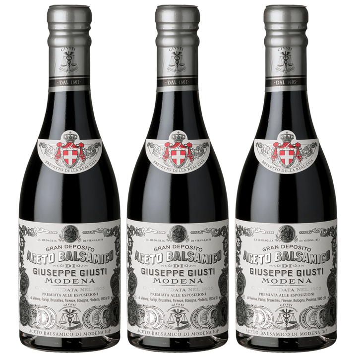 Giuseppe Giusti Aceto Balsamico Giusti 'Il Profumato' Balsamessig aus Modena, ca. 6 Jahre gereift Italien (3 x 0,25l) - Versanel - Lebensmittel