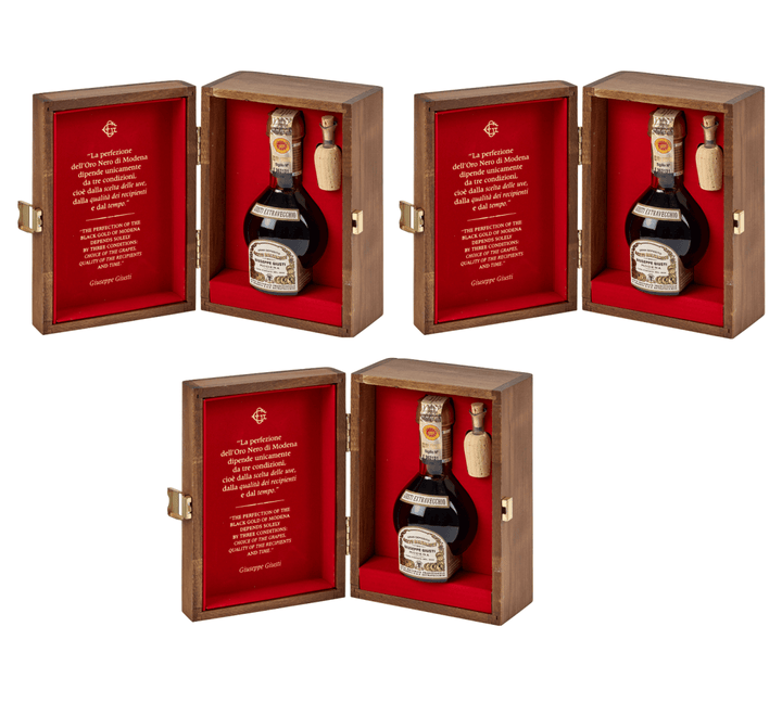 Giuseppe Giusti Aceto Balsamico Tradiz. di Modena DOP Extravecchio Traditioneller Balsamessig aus Modena, ca. 30 Jahre gereift Italien (3 x 0,1l) - Versanel - Lebensmittel