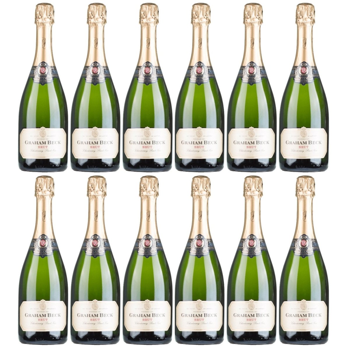 Graham Beck Cap Classique MCC Brut Pinot Noir Chardonnay Schaumwein weiß Südafrika (12 x 0,75l) - Versanel - 