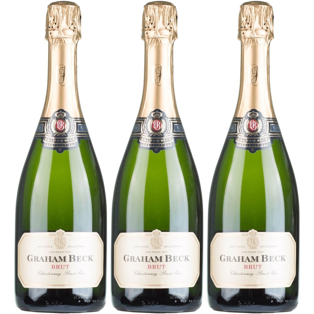 Graham Beck Cap Classique MCC Brut Pinot Noir Chardonnay Schaumwein weiß Südafrika (3 x 0,75l) - Versanel - 