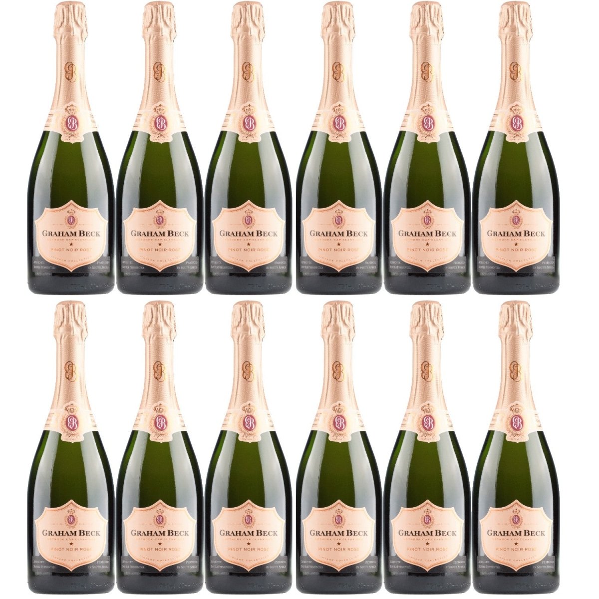 Graham Beck Cap Classique MCC Pinot Noir Rosé Vintage Schaumwein Südafrika (12 x 0,75l) - Versanel - 