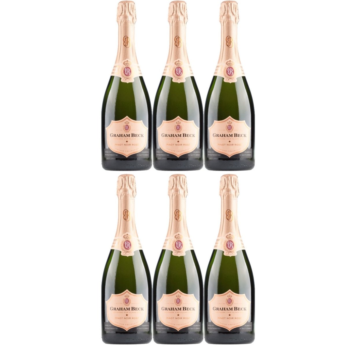 Graham Beck Cap Classique MCC Pinot Noir Rosé Vintage Schaumwein Südafrika (6 x 0,75l) - Versanel - 