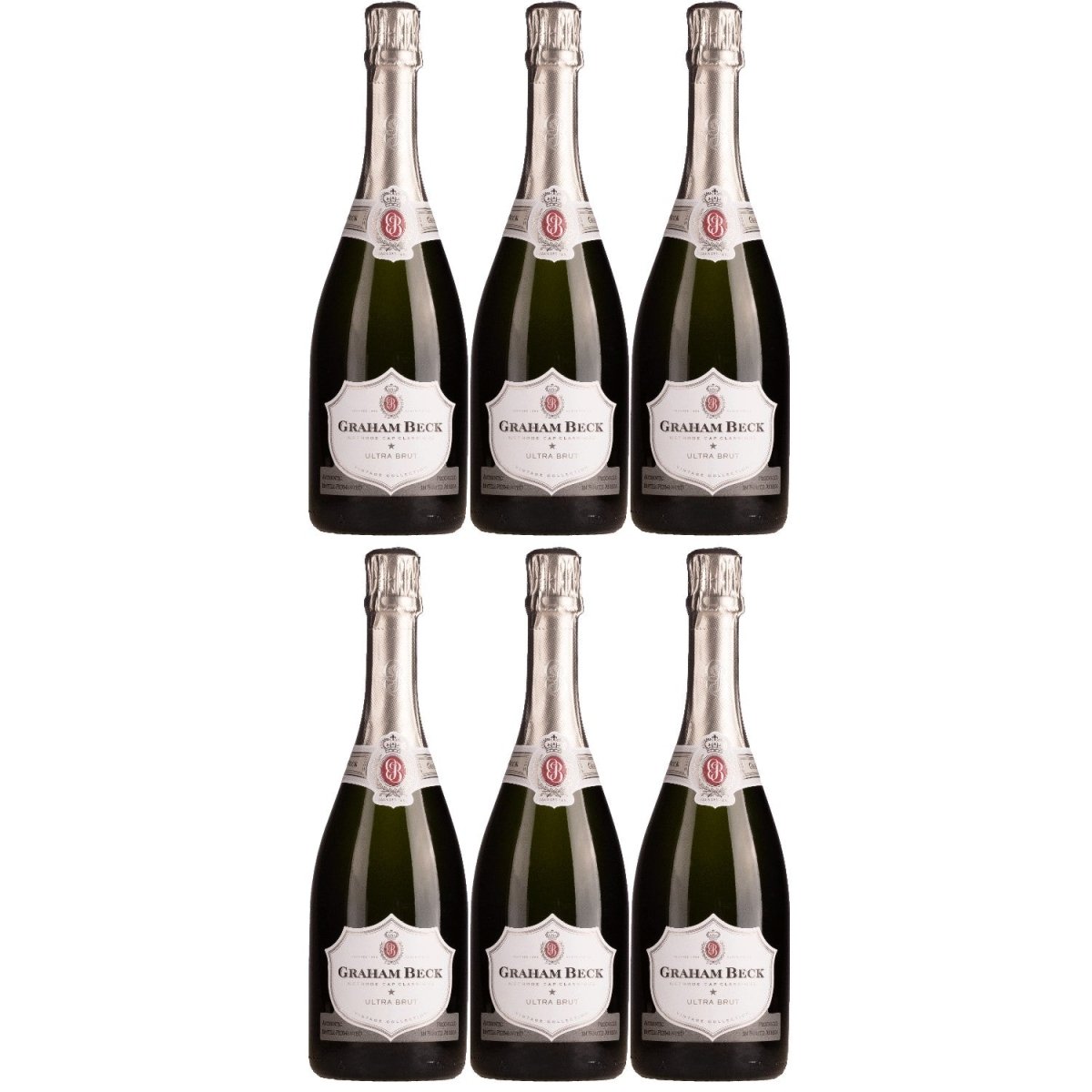 Graham Beck Cap Classique MCC Ultra Brut Zero Dosage Vintage Schaumwein weiß Südafrika (6 x 0,75l) - Versanel - 