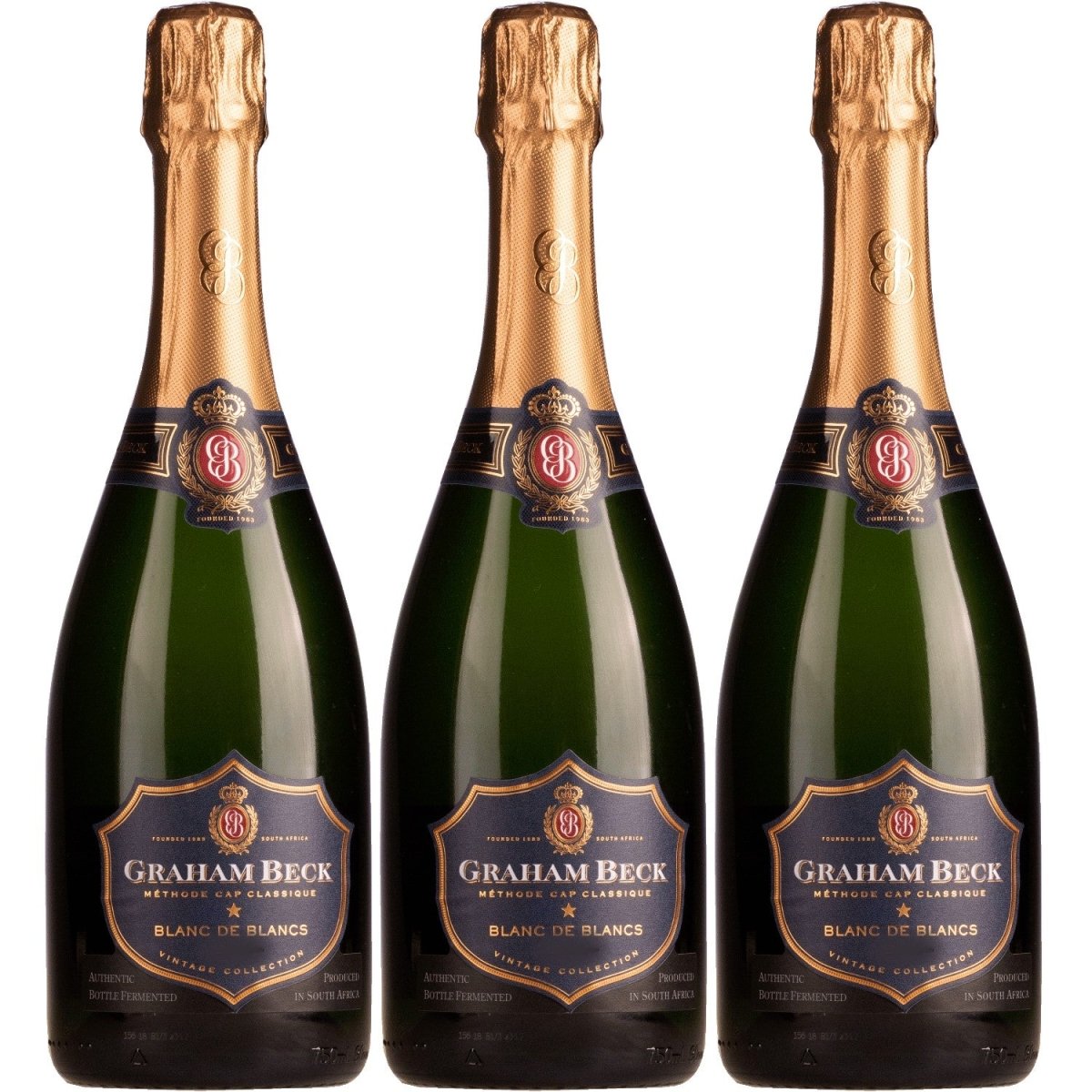 Graham Beck MCC Brut Blanc de Blancs Vintage Schaumwein weiß Südafrika (3 x 0,75l) - Versanel - 