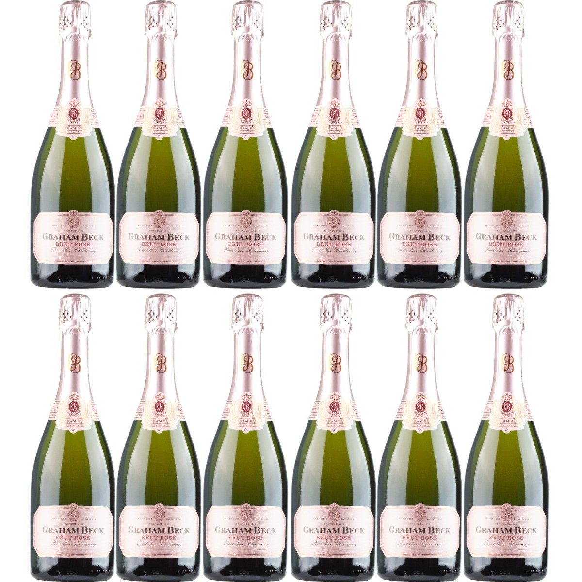 Graham Beck MCC Brut Rosé Chardonnay Pinot Noir Schaumwein rosé Südafrika (12 x 0,75l) - Versanel - 