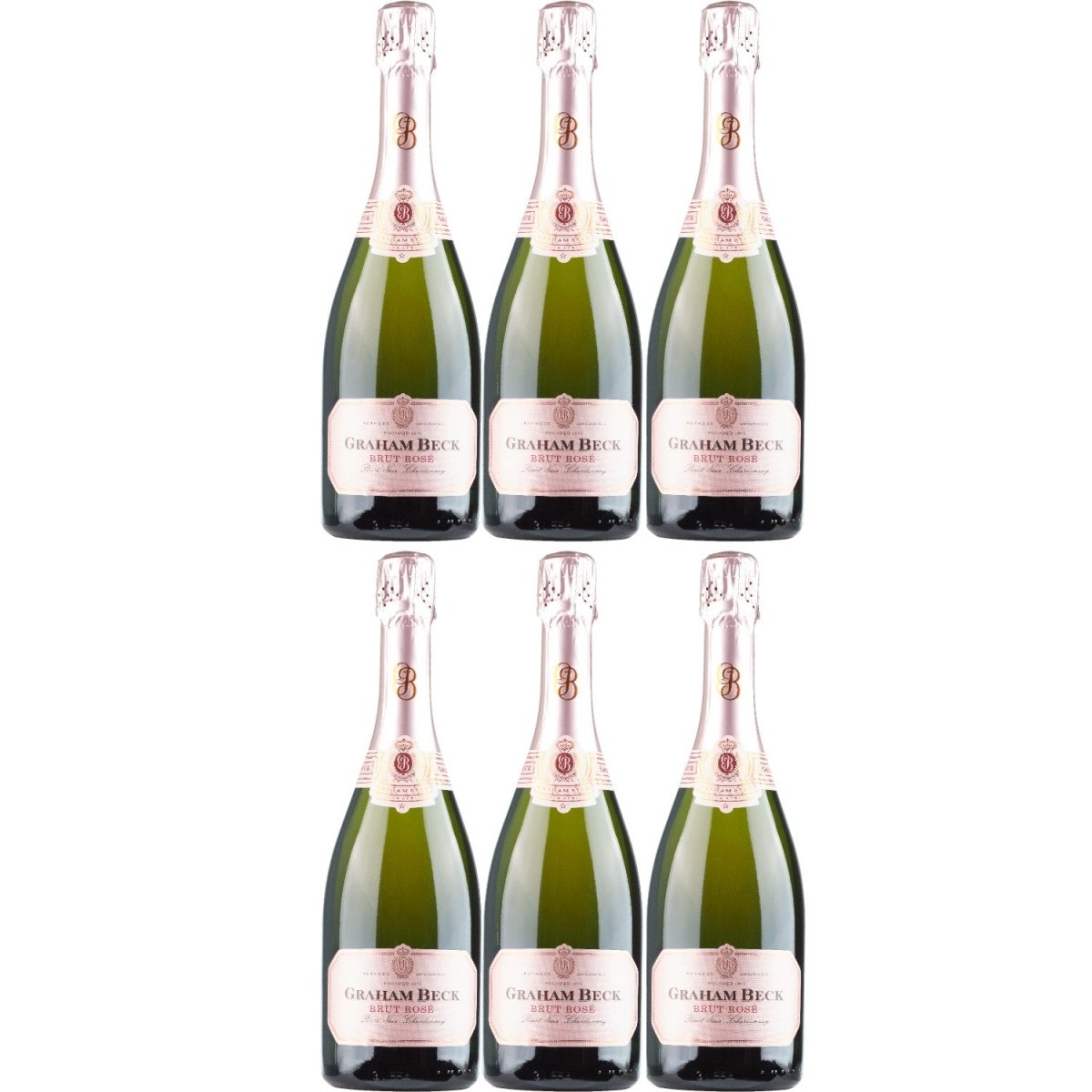 Graham Beck MCC Brut Rosé Chardonnay Pinot Noir Schaumwein rosé Südafrika (6 x 0,75l) - Versanel - 