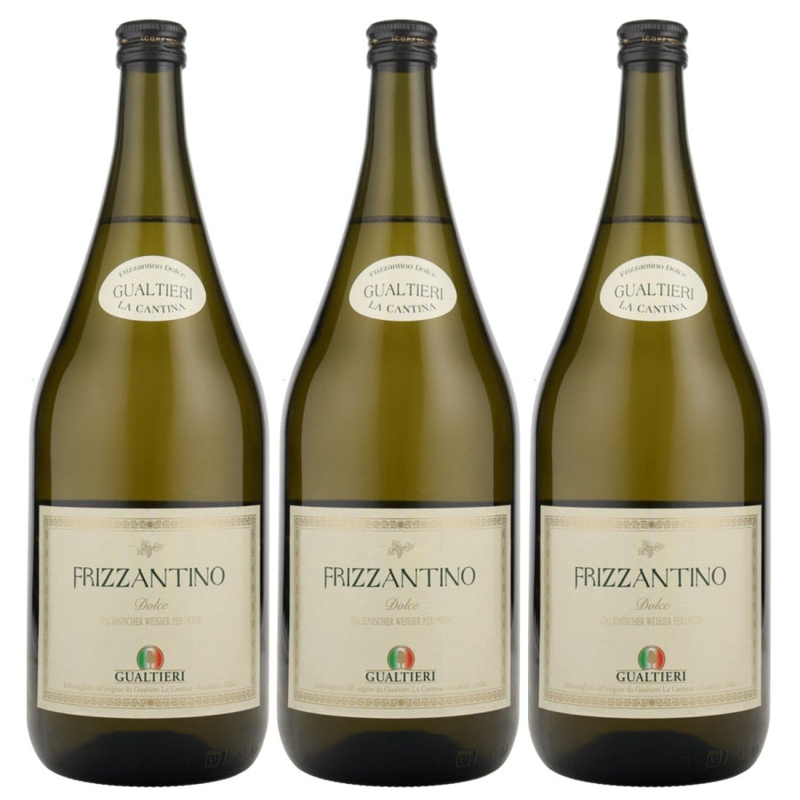 Gualtieri Frizzantino Bianco Dolce Weiss Perlwein Weisswein Italien (3 x 1,5l) - Versanel - 