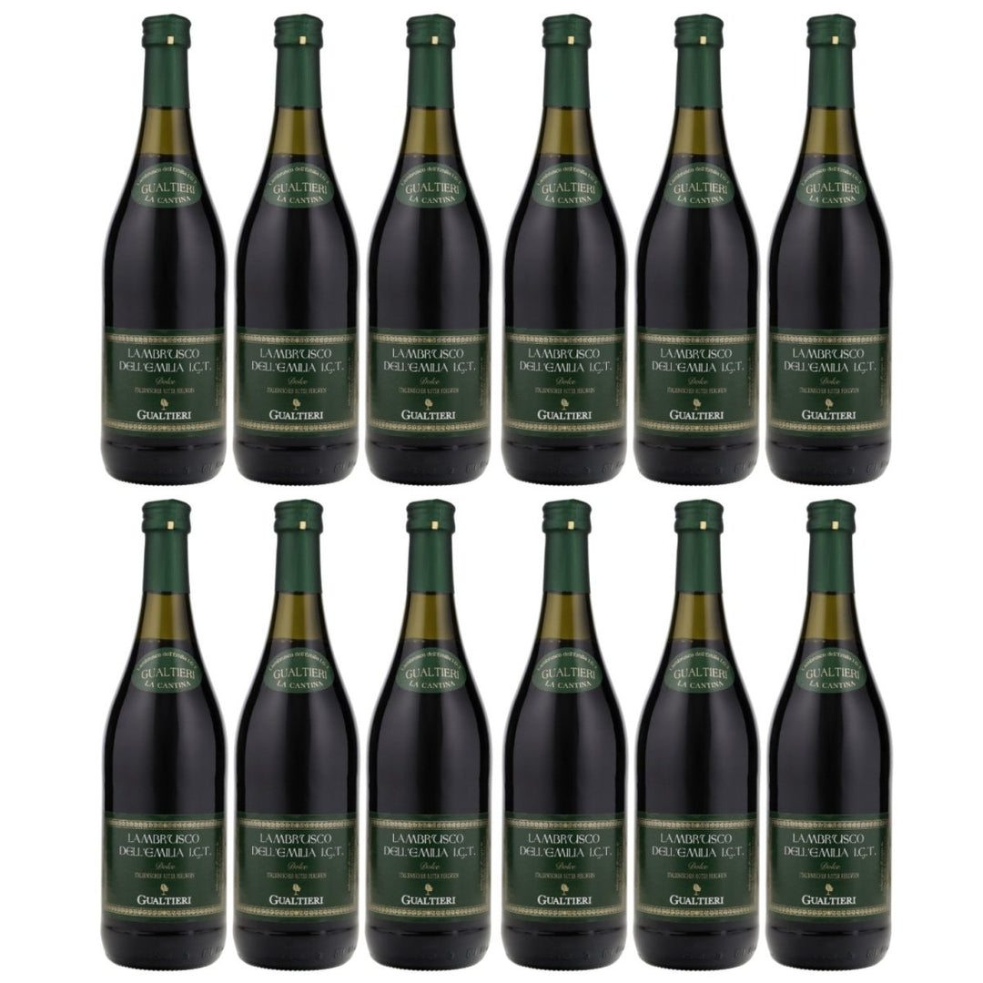Gualtieri Lambrusco Dell Emilia Süss Dolce I.G.T. Roter Perlwein Rotwein Italien (12 x 0,75l) - Versanel - 