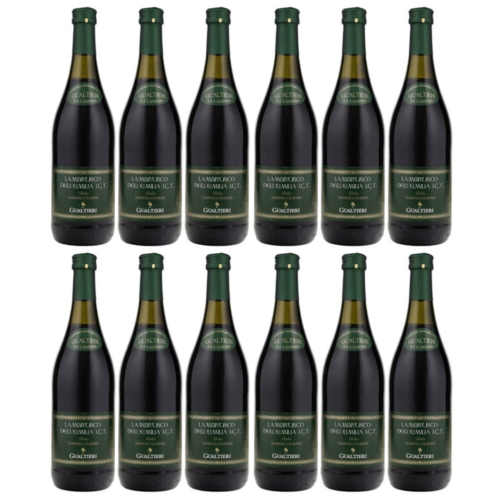 Gualtieri Lambrusco Dell Emilia Süss Dolce I.G.T. Roter Perlwein Rotwein Italien (12 x 0,75l) - Versanel - 