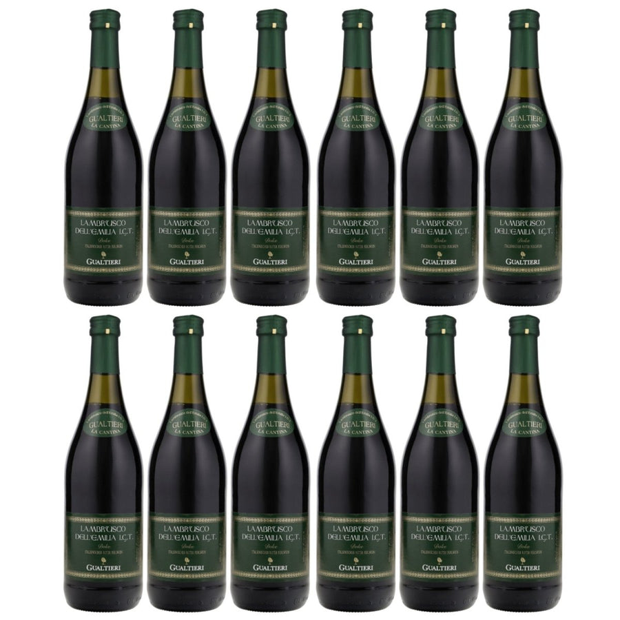 Gualtieri Lambrusco Dell Emilia Süss Dolce I.G.T. Roter Perlwein Rotwein Italien (12 x 0,75l) - Versanel - 
