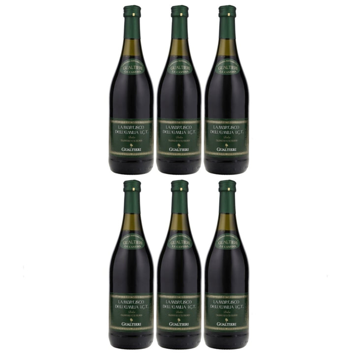 Gualtieri Lambrusco Dell Emilia Süss Dolce I.G.T. Roter Perlwein Rotwein Italien (6 x 0,75l) - Versanel - 