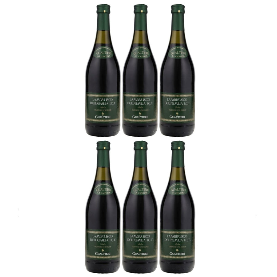 Gualtieri Lambrusco Dell Emilia Süss Dolce I.G.T. Roter Perlwein Rotwein Italien (6 x 0,75l) - Versanel - 