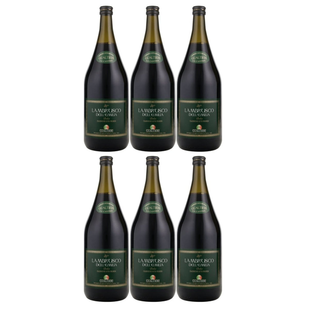 Gualtieri Lambrusco Dell Emilia Süss Dolce Rot Rotwein Italien (6 x 1,5l) - Versanel - 