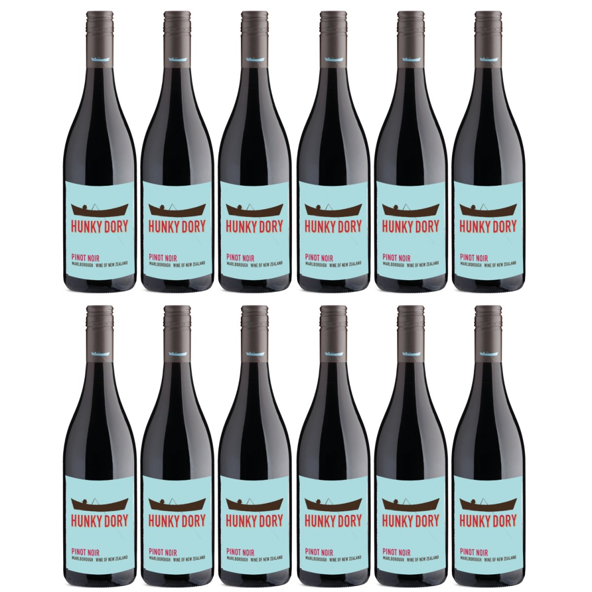 Hunky Dory Pinot Noir Marlborough Rotwein Wein trocken Neuseeland (12 x 0.75l) - Versanel - 