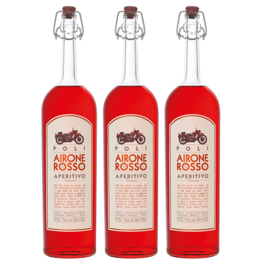 Jacopo Poli Airone Rosso Aperitivo Likör Rot Italien (3 x 0,7l) - Versanel - Spirituose