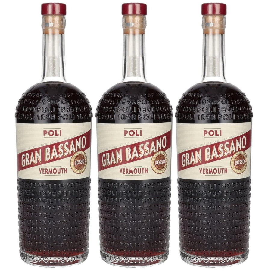 Jacopo Poli Gran Bassano Rosso Vermouth Wermut Rot Italien (3 x 0,7l) - Versanel - Spirituose