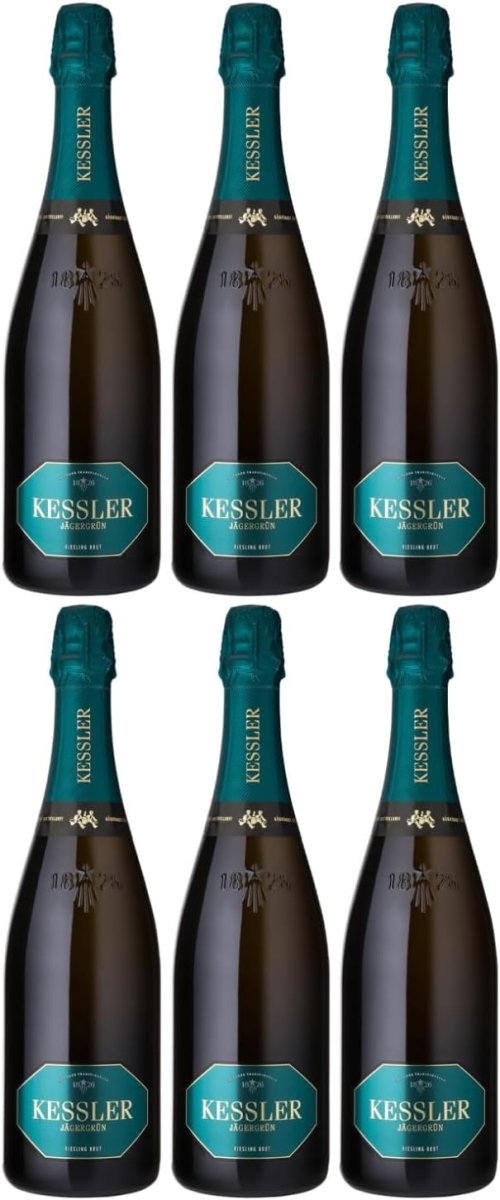 Kessler Sekt Hochgewächs Jägergrün Riesling Brut Schaumwein weiss trocken Deutschland (6 x 0,75l) - Versanel - 