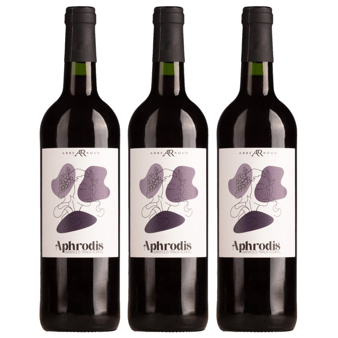 La Cave de l'Abbé Rous Aphrodis Banyuls Traditionnel AOP Rotwein Rot Süss Frankreich (3 x 0,75l) - Versanel - Wein
