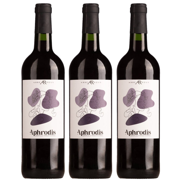 La Cave de l'Abbé Rous Aphrodis Banyuls Traditionnel AOP Rotwein Rot Süss Frankreich (3 x 0,75l) - Versanel - Wein