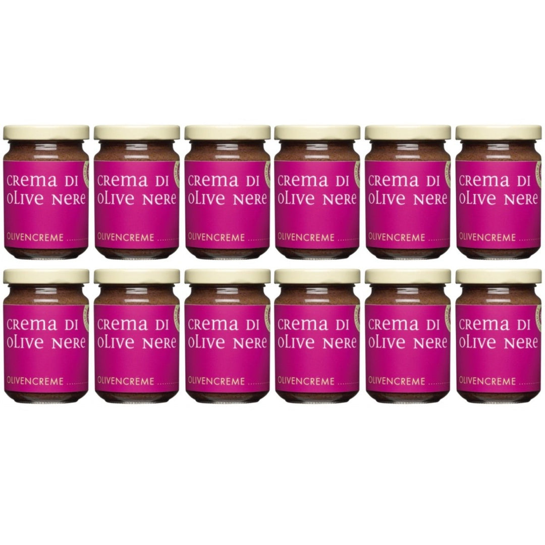 La Gallinara Trattoria Anna Crema di Olive Nere Olivencreme schwarz Italien (12 x 130g) - Versanel - 
