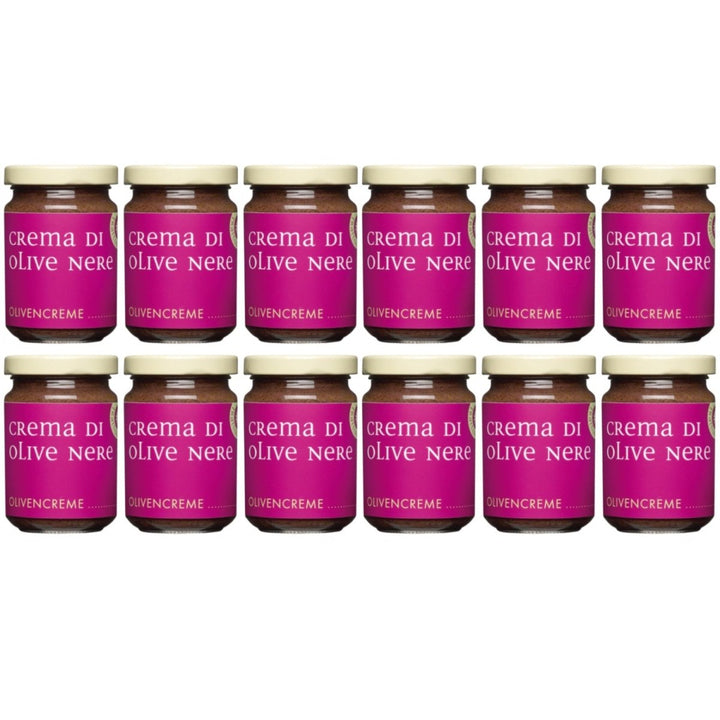 La Gallinara Trattoria Anna Crema di Olive Nere Olivencreme schwarz Italien (12 x 130g) - Versanel - 