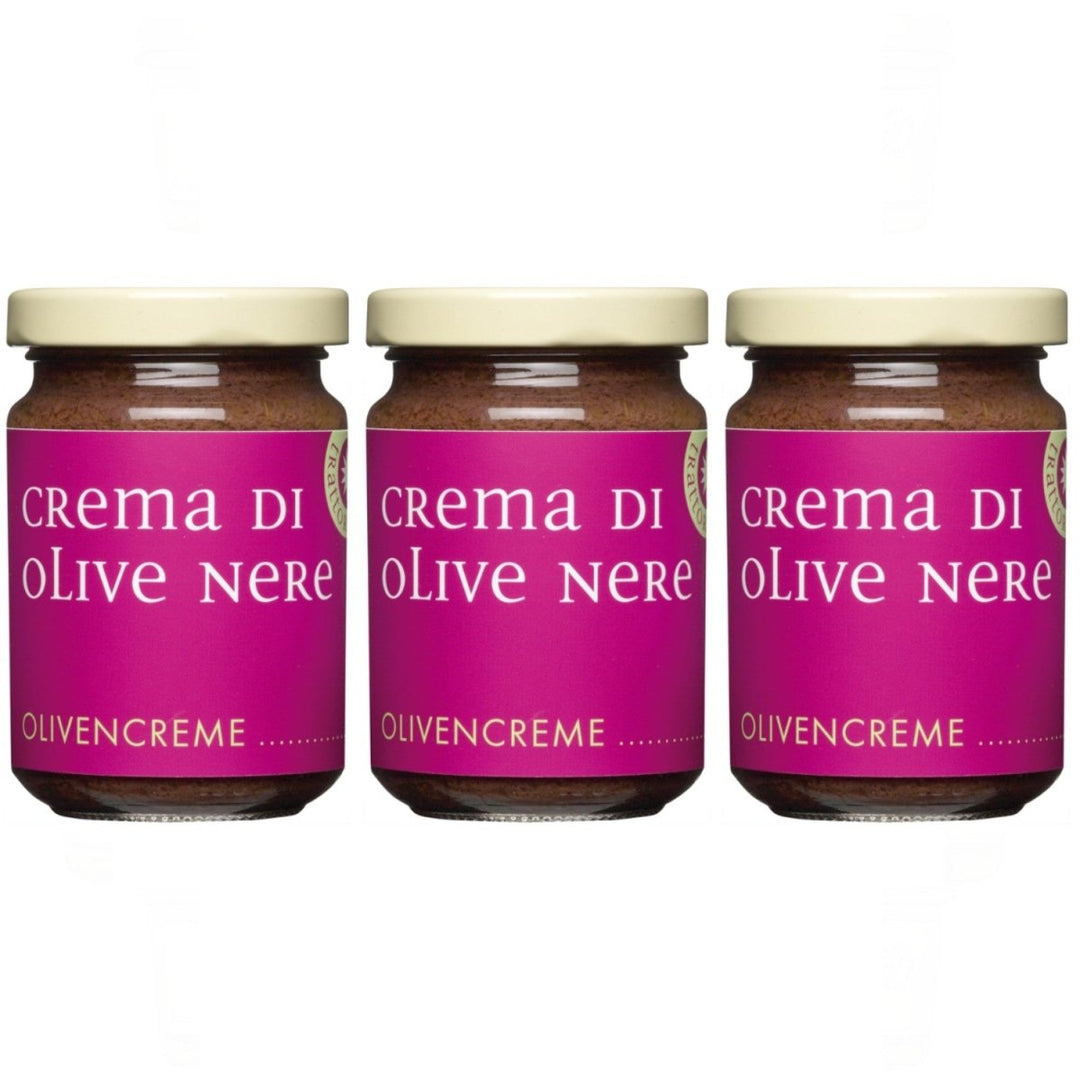 La Gallinara Trattoria Anna Crema di Olive Nere Olivencreme schwarz Italien (3 x 130g) - Versanel - 