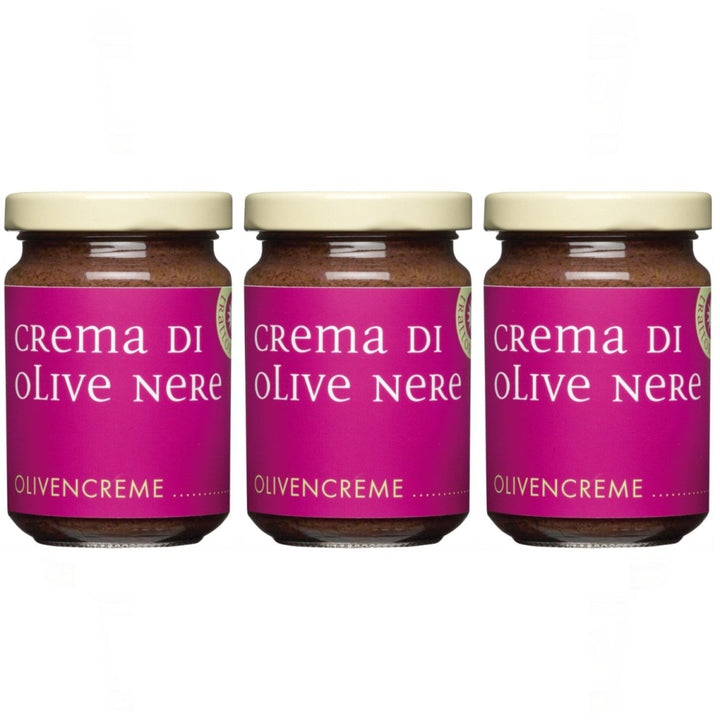 La Gallinara Trattoria Anna Crema di Olive Nere Olivencreme schwarz Italien (3 x 130g) - Versanel - 