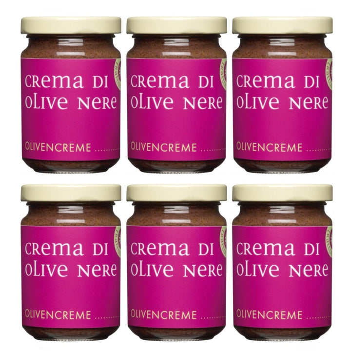 La Gallinara Trattoria Anna Crema di Olive Nere Olivencreme schwarz Italien (6 x 130g) - Versanel - 