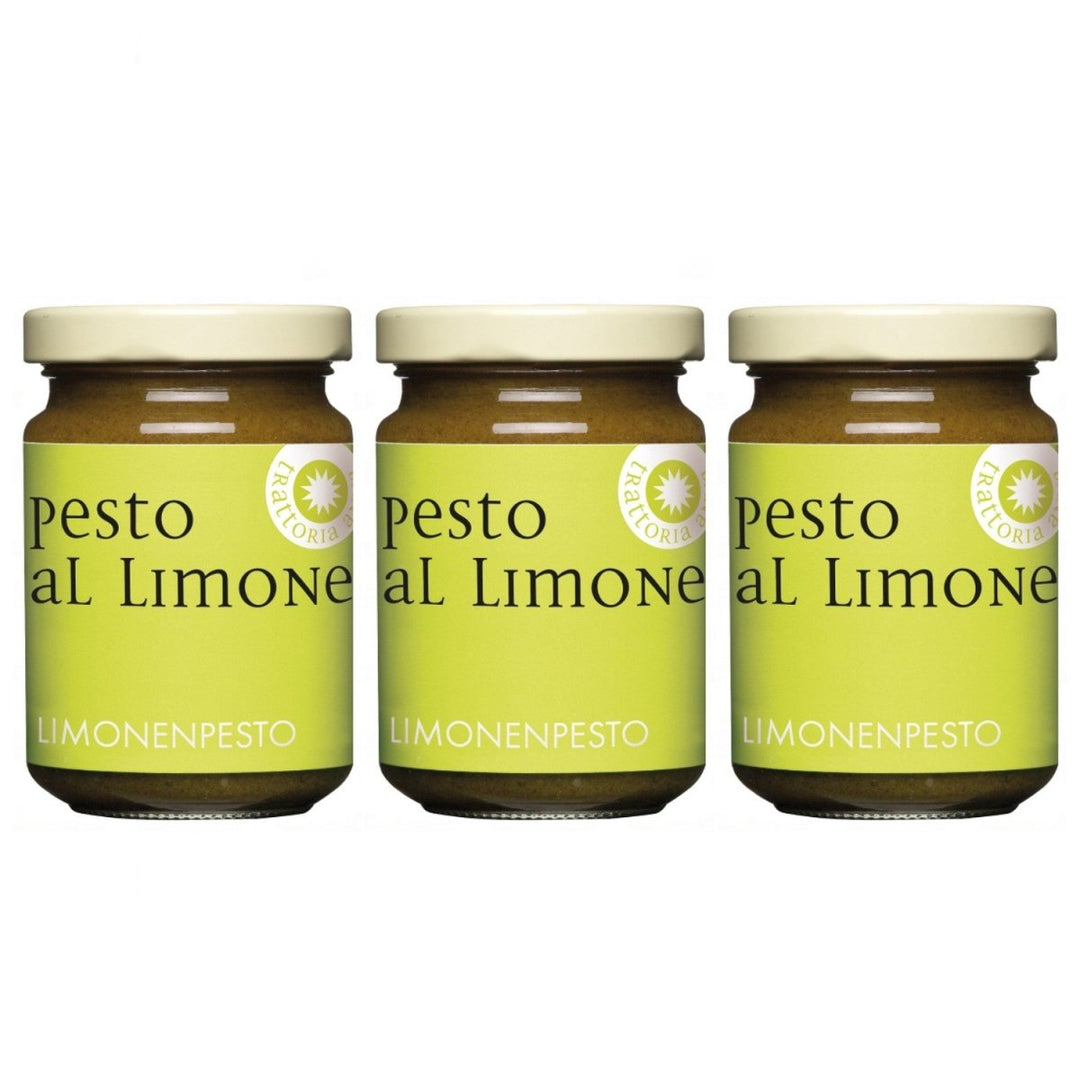 La Gallinara Trattoria Anna Pesto al Limone Pesto mit Zitrone Italien (3 x 130g) - Versanel - 