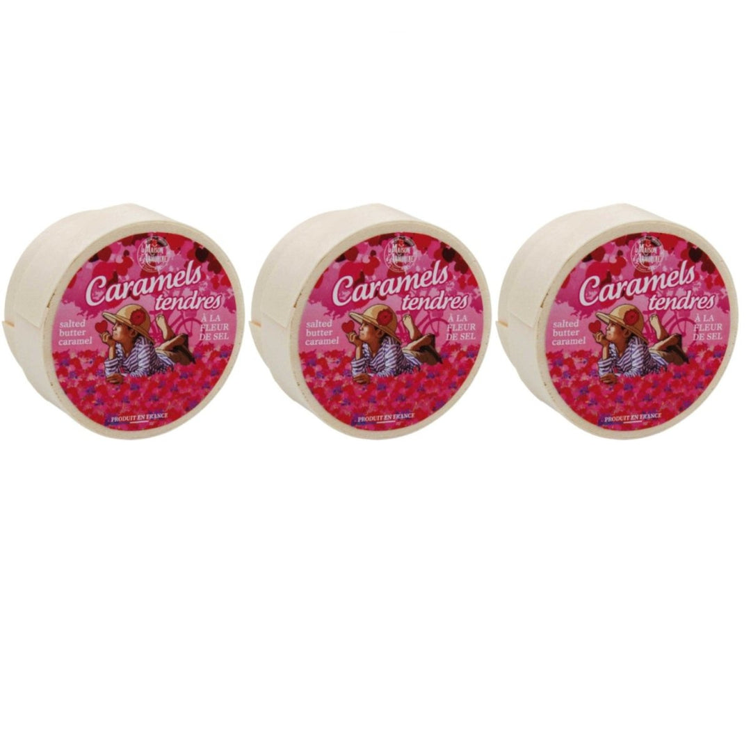 La Maison d'Armorine Gesalzene Butterkaramellbonbons in Holzschachtel Herzformig Frankreich (3 x 40g) - Versanel - 