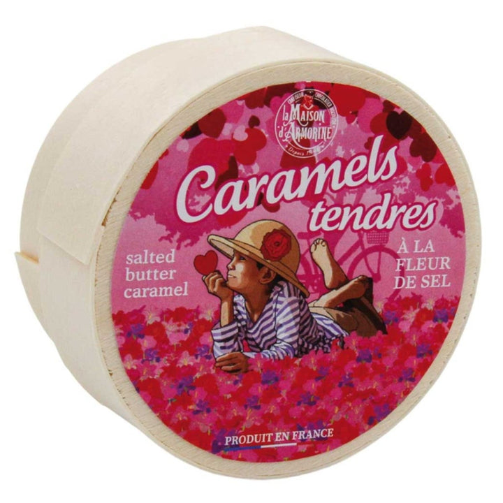 La Maison d'Armorine Gesalzene Butterkaramellbonbons in Holzschachtel Herzformig Frankreich (3 x 40g) - Versanel - 