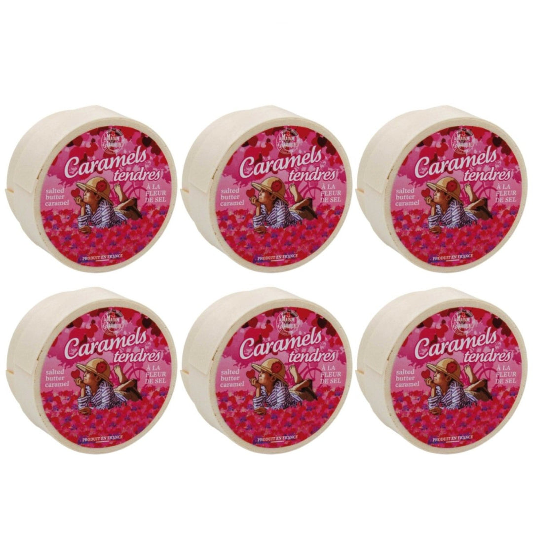 La Maison d'Armorine Gesalzene Butterkaramellbonbons in Holzschachtel Herzformig Frankreich (6 x 40g) - Versanel - 