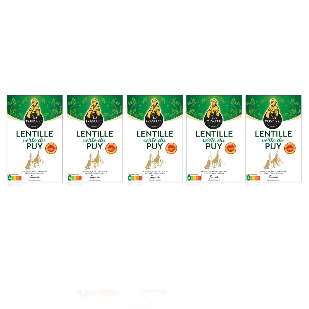 La Ponote Lentilles Vertes du Puy Grüne Linsen (5 x 500g) - Versanel - 