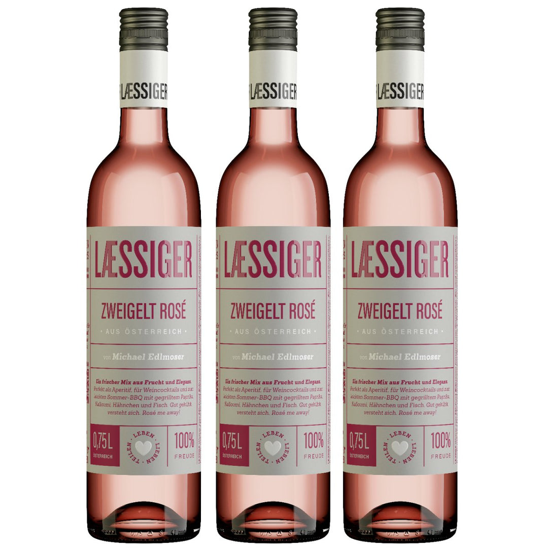 Laessiger Zweigelt Rosé Roséwein Wein Trocken Niederösterreich Österreich (3 x 0,75l) - Versanel - Wein