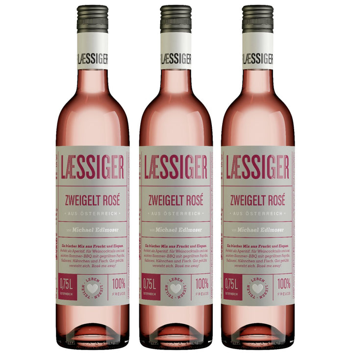 Laessiger Zweigelt Rosé Roséwein Wein Trocken Niederösterreich Österreich (3 x 0,75l) - Versanel - Wein