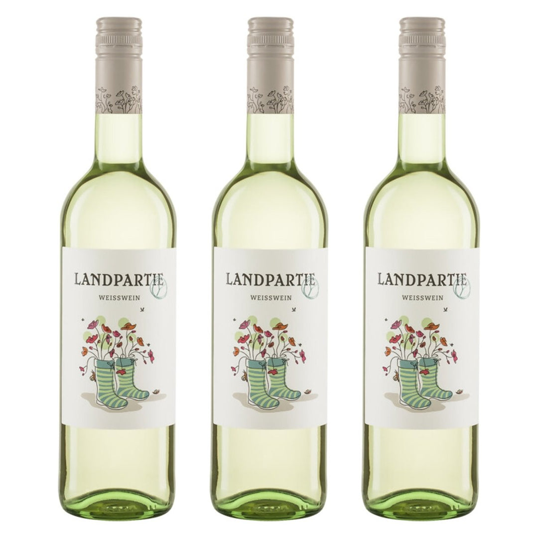 LANDPARTY Weiß Weißwein Halbtrocken Deutschland (3 x 0.75l) - Versanel - 
