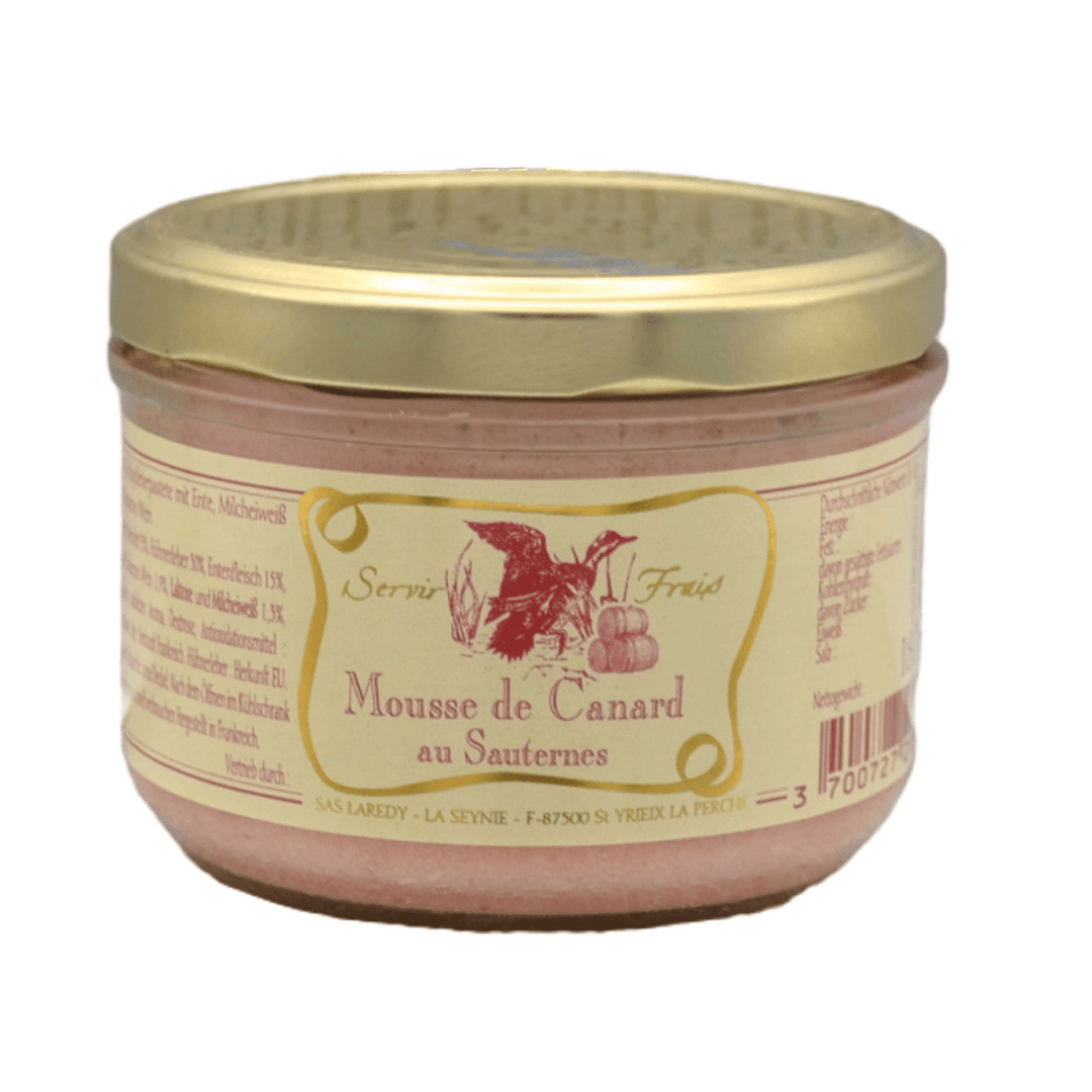 Laredy Entenmousse mit Sauternes klassischer französischer Brotaufstrich Frankreich (3 x 180g) - Versanel - 