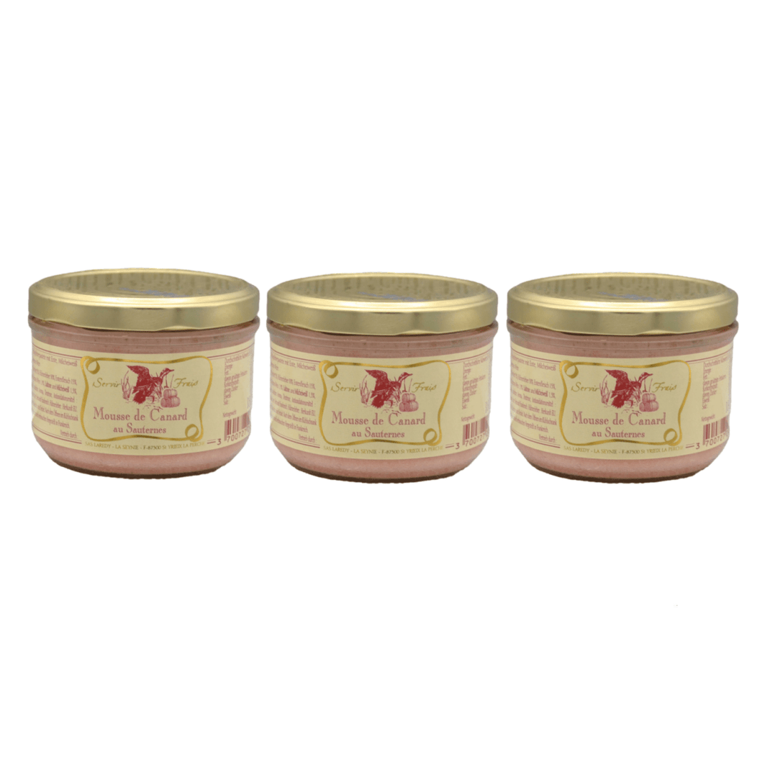 Laredy Entenmousse mit Sauternes klassischer französischer Brotaufstrich Frankreich (3 x 180g) - Versanel - 