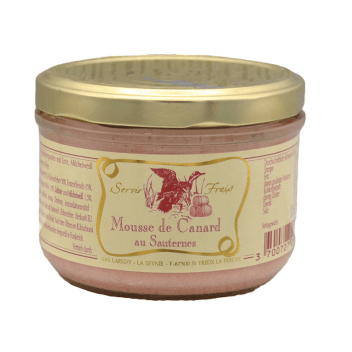 Laredy Entenmousse mit Sauternes klassischer französischer Brotaufstrich Frankreich (6 x 180g) - Versanel - 