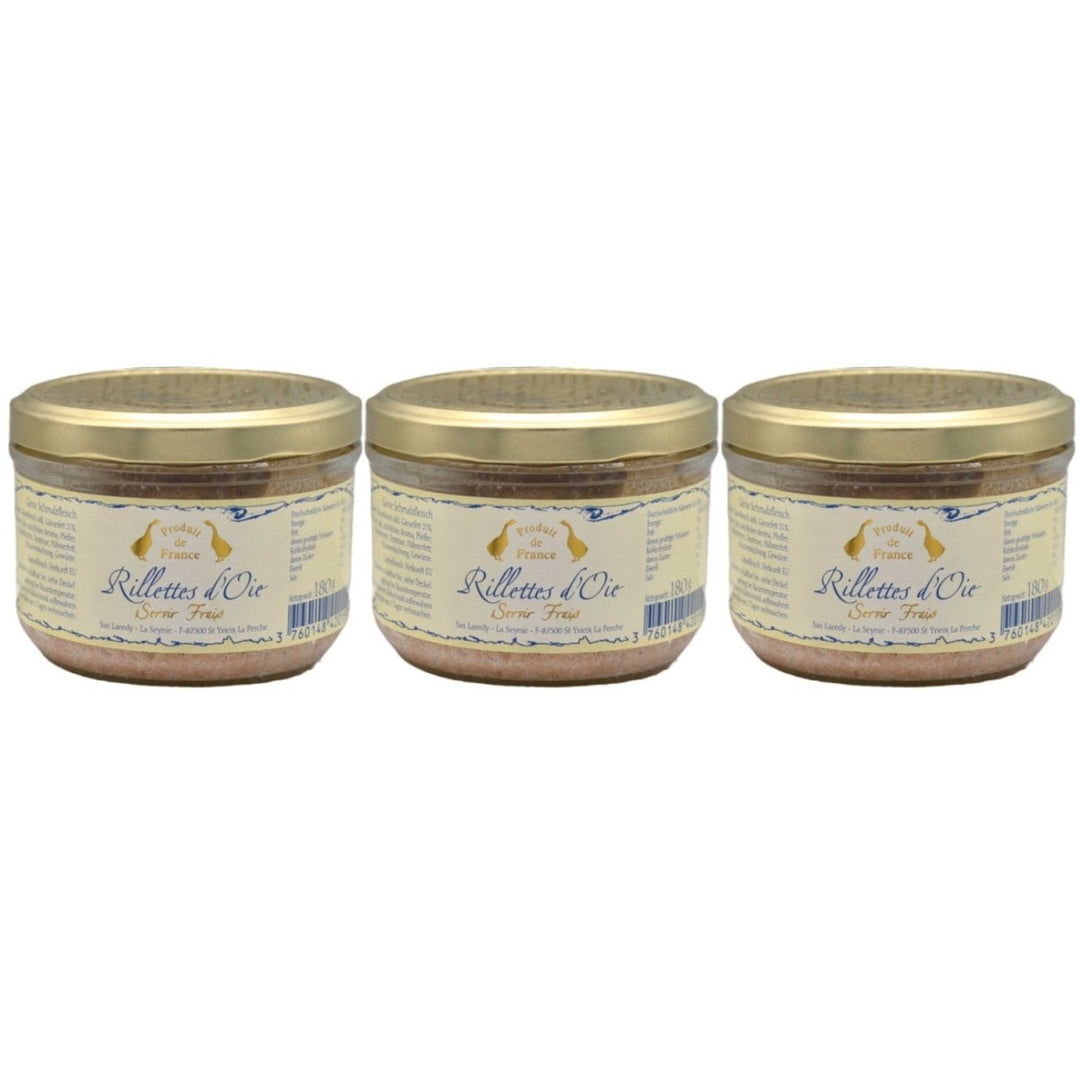 Laredy Gänserillettes klassischer französischer Brotaufstrich Frankreich (3 x 180g) - Versanel - 