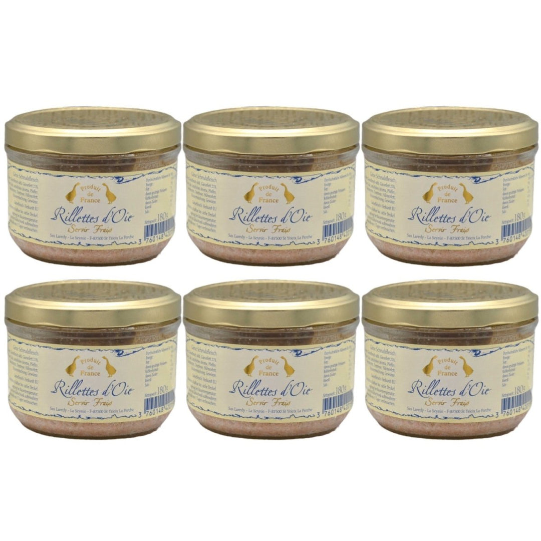 Laredy Gänserillettes klassischer französischer Brotaufstrich Frankreich (6 x 180g) - Versanel - 