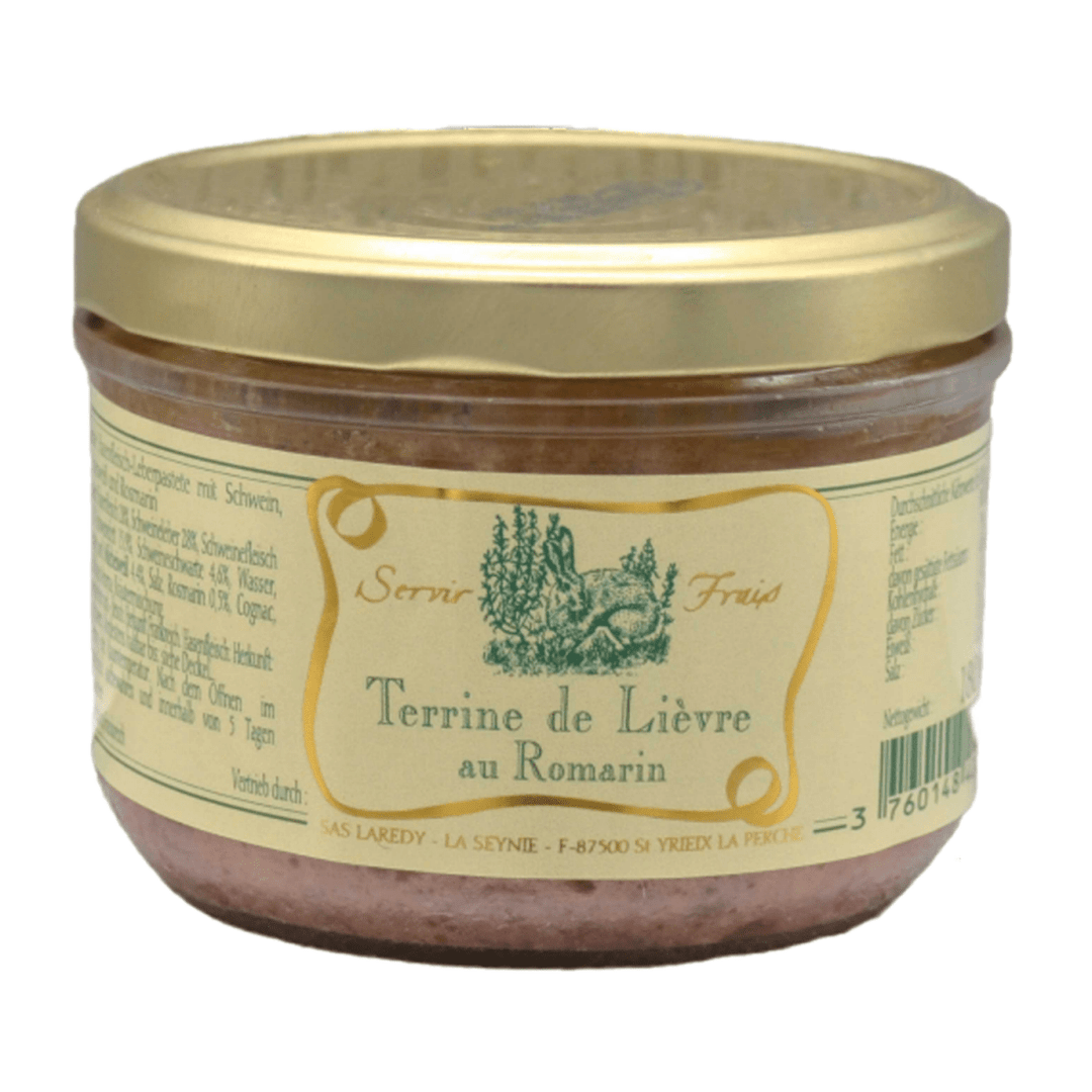Laredy Hasenterrine mit Rosmarin französischer Brotaufstrich Frankreich (1 x 180g) - Versanel - 