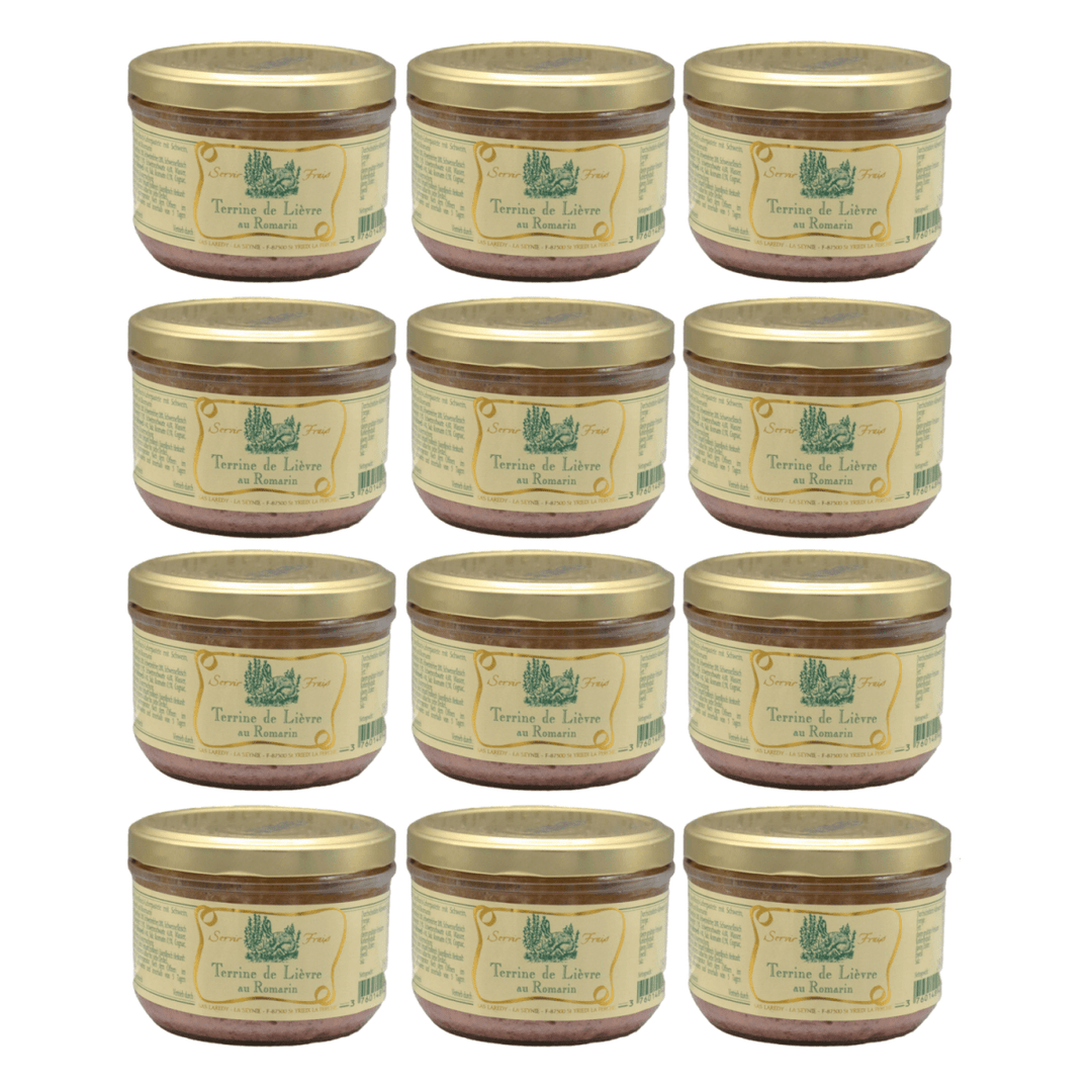 Laredy Hasenterrine mit Rosmarin französischer Brotaufstrich Frankreich (12 x 180g) - Versanel - 