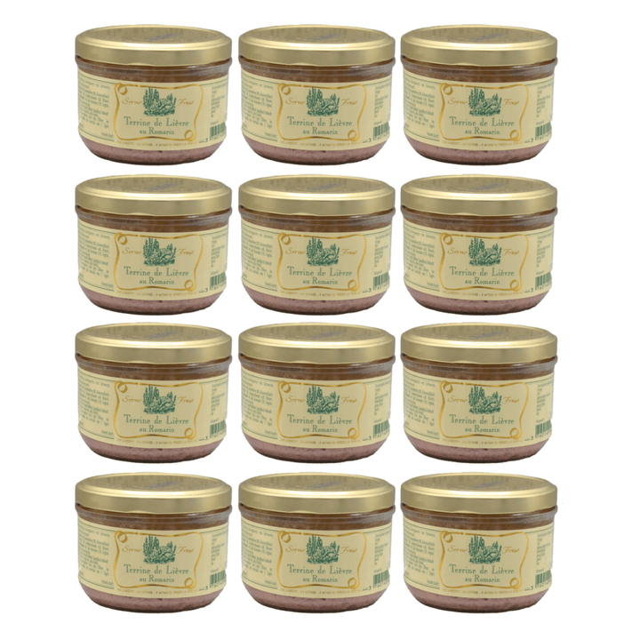 Laredy Hasenterrine mit Rosmarin französischer Brotaufstrich Frankreich (12 x 180g) - Versanel - 