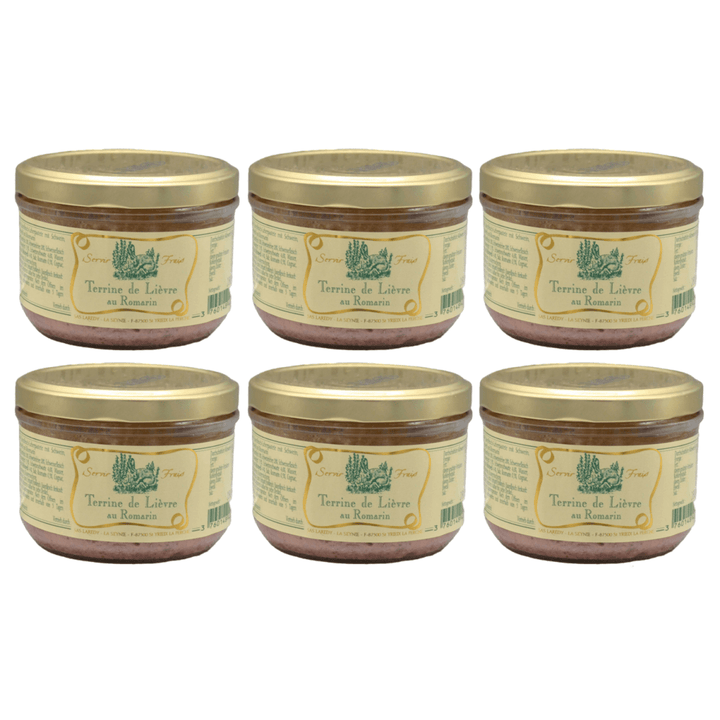Laredy Hasenterrine mit Rosmarin französischer Brotaufstrich Frankreich (6 x 180g) - Versanel - 