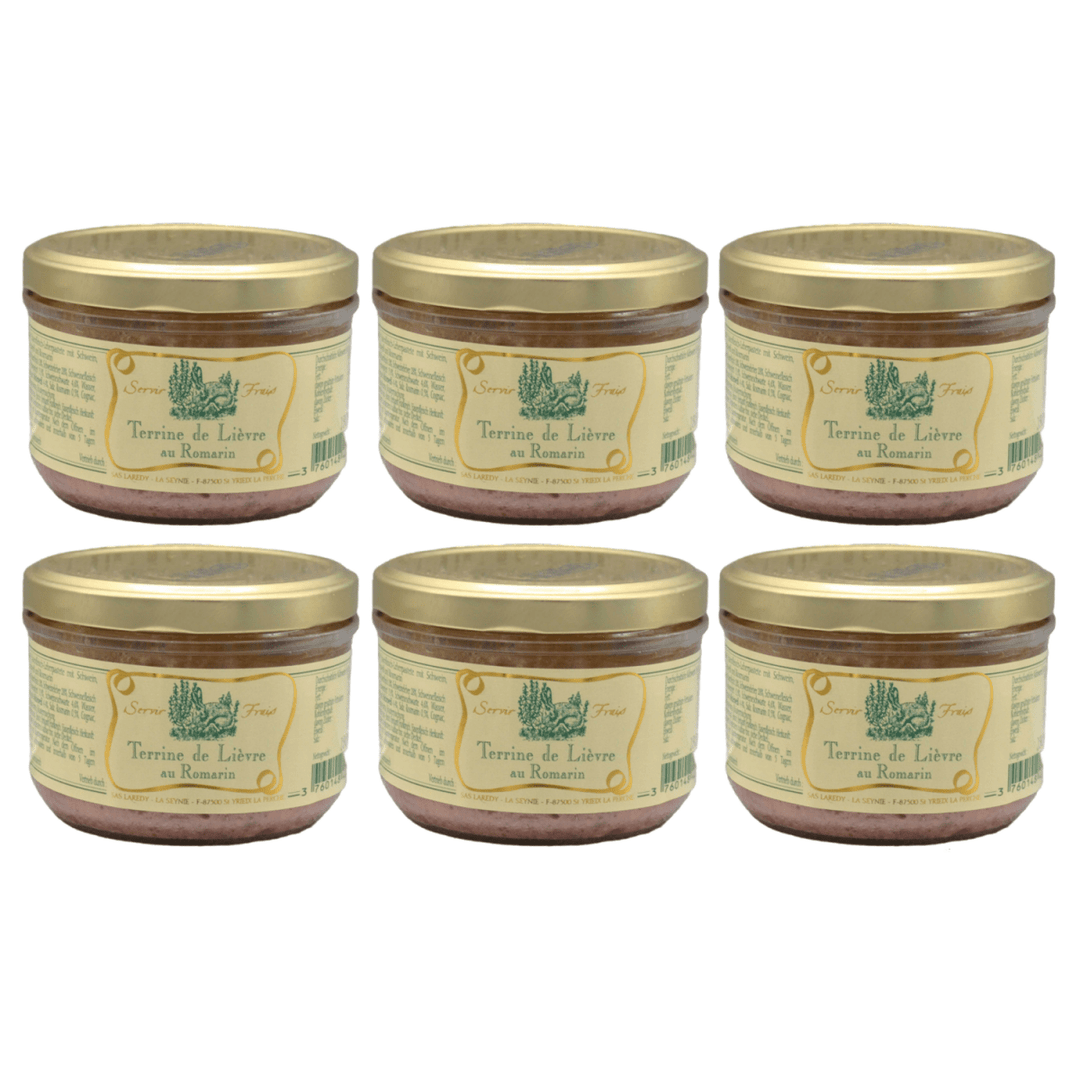Laredy Hasenterrine mit Rosmarin französischer Brotaufstrich Frankreich inkl. FeinWert E - Book (3 x 180g) - Versanel - 