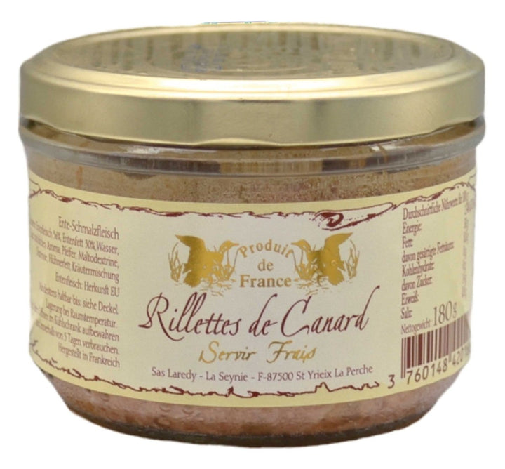 Laredy Rillettes de Canard Entenrillettes klassischer französischer Brotaufstrich Frankreich (3 x 180g) - Versanel - 