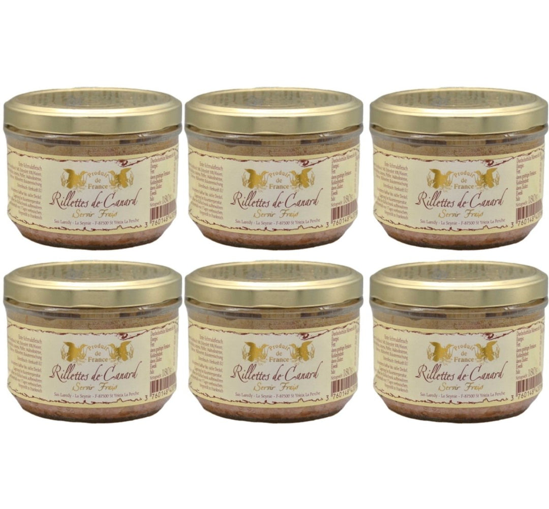 Laredy Rillettes de Canard Entenrillettes klassischer französischer Brotaufstrich Frankreich (6 x 180g) - Versanel - 
