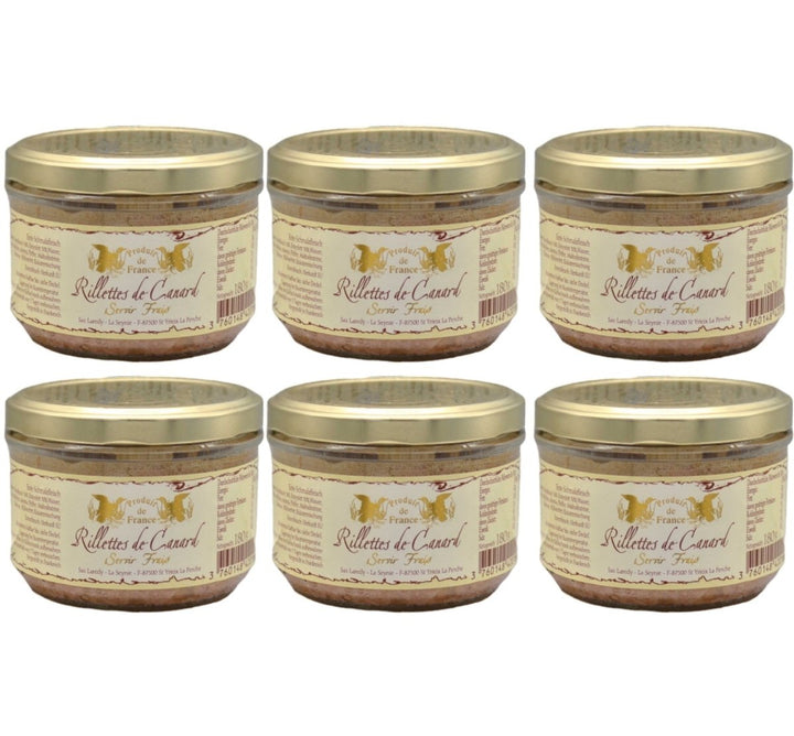 Laredy Rillettes de Canard Entenrillettes klassischer französischer Brotaufstrich Frankreich (6 x 180g) - Versanel - 